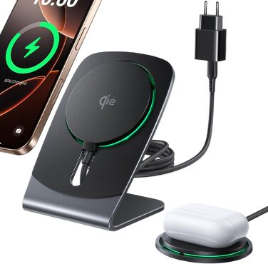 Бездротова зарядка INIU Neo для iPhone 16/15/14 з MagSafe, 15W, швидка зарядка, ефективне охолодження