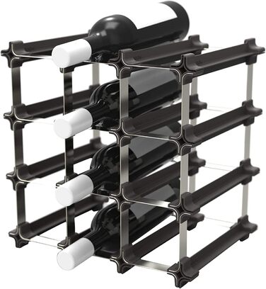 Wine rack, stainless steel, silver, 49.5 x 49.5 cm, 25-unit (9er Small Kit Wine Rack)
