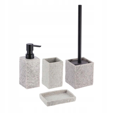 Набір аксесуарів для ванної кімнати та туалету, 4 предмети, сірий