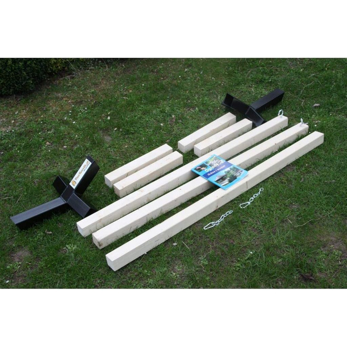 Megaastore Hammock Stand made of Beech Wood up to 90kg | Dimensions: Length: 320cm - Height: 80cm - Width at the bottom: 130cm