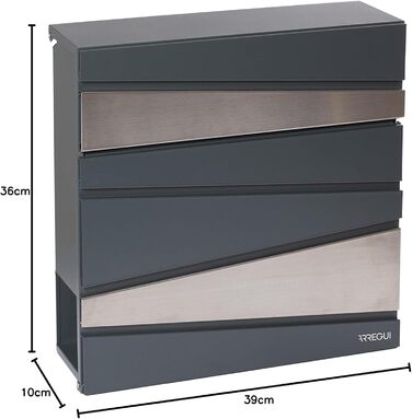 Поштовий ящик ARREGUI Armor E6905 антрацит з газетницею, сталь, розмір M (DIN A4)