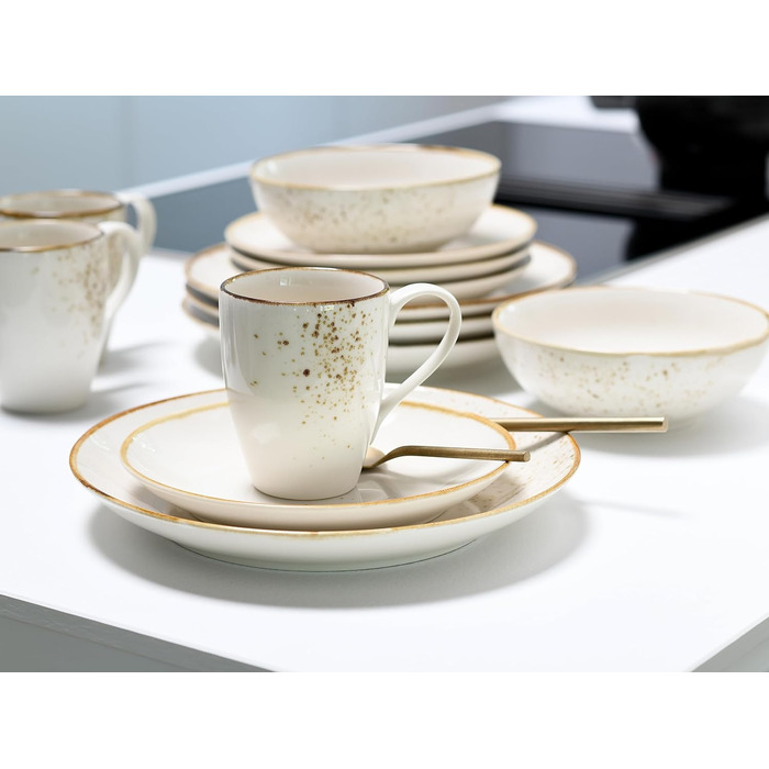 CreaTable Набір посуду 16 частин Nature Collection, керамічний сервіз, для посудомийної машини та мікрохвильової печі