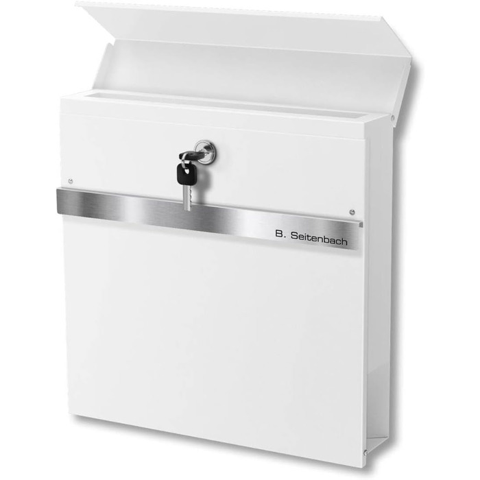 Поштовий ящик Metzler з газетницею Anthrazit (антрацит) - персоналізований з табличкою з нержавіючої сталі V2A - порошкове покриття RAL 7016. Настінний поштовий ящик з газетницею Stelio (RAL 9016)