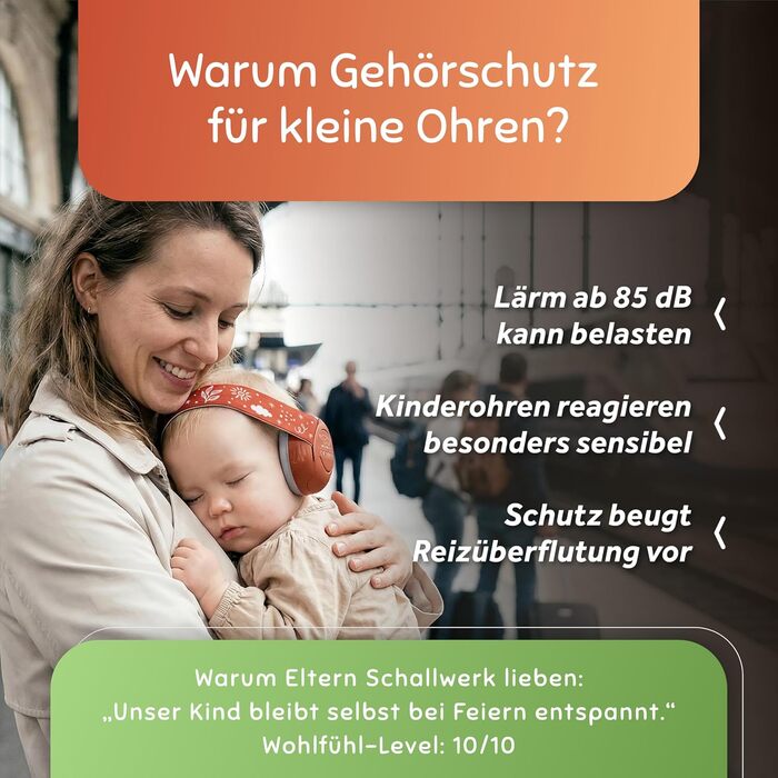 Schallwerk Mini+ - Навушники-захисники для малюків: захист від шуму, преміум-якість, колір кораловий