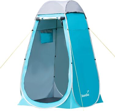 Skandika Pop Up Shower Tent | Changing Tent with 210cm Height, Silver Coated, Privacy Screen, Detachable Floor, Coverable Window with Mosquito Net, Shower Attachment | Toilet Tent