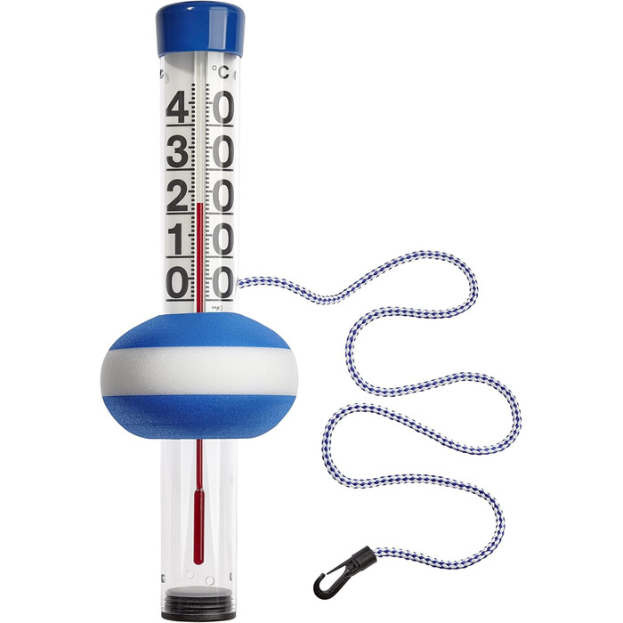 TFA Dostmann Neptun Swimming Pool Thermometer, 40.2003, for pool and pond, comfortable water temperature reading, large, easy to read, L 125 x W 125 x H 385 mm