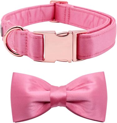 Нашийник для собак Lionet Paws з метеликом - зручний шовковий нашийник зеленого кольору для маленьких собак, знімний метелик, розмір 25-40 см (S, 1 шт., персиковий)