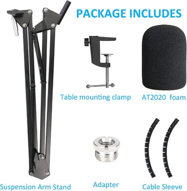 Підставка для мікрофона YOUSHARES з поп-фільтром для Audio Technica AT2020, AT2020USB, AT2035