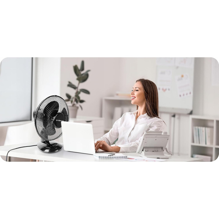 Настільний вентилятор тихий 20W, діаметр 28 см, з осциляцією, 2 швидкості, регульована висота, для спальні/офісу, підлоговий, альтернатива кондиціонеру