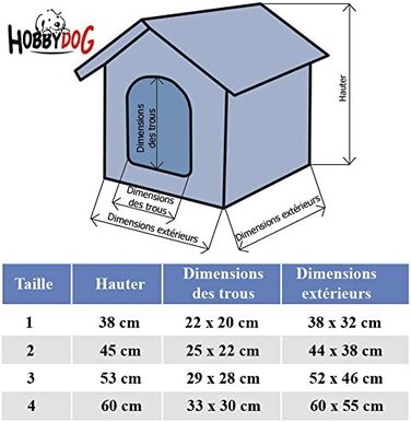 Будинок для собак та котів HobbyDog - кімната для тварин, 44 x 38 x 45 см, бежевий, з знімним дахом [M]