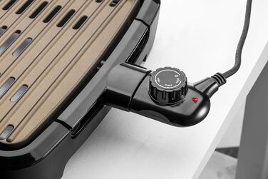 George Foreman Smokeless Grill - Indoor BBQ with Adjustable Temperature, Dishwasher-Safe Grill Plate, and Fat Tray