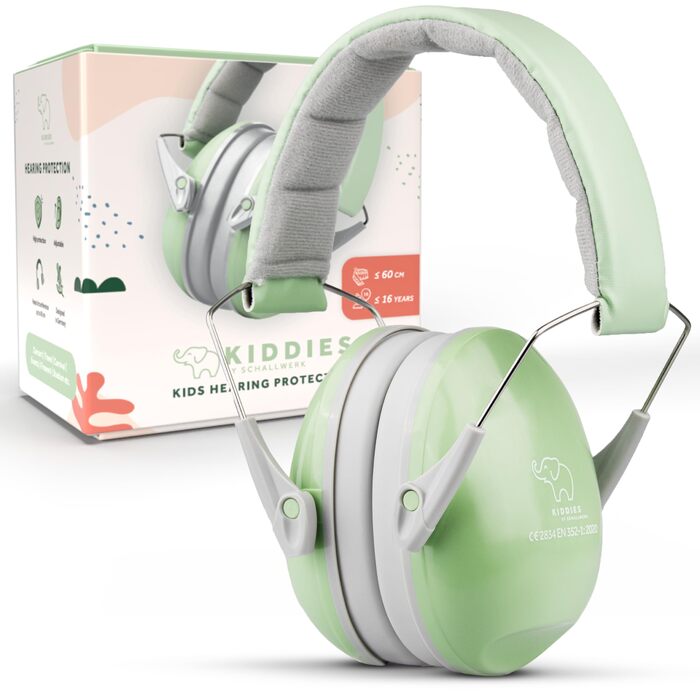 Schallwerk® Kapselgehörschutz Kiddies (Matcha Green) – навушники шумозахисні для дітей, преміум-якість, захист від шуму, ідеальні для повсякденного використання та заходів
