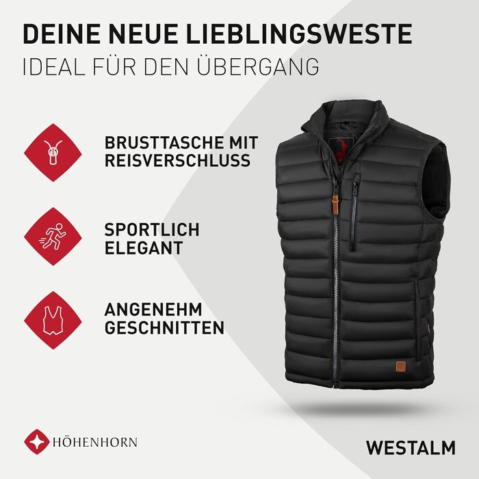 Чоловіча жилетка-куртка Höhenhorn Westalm Steppjacke чорна для спорту