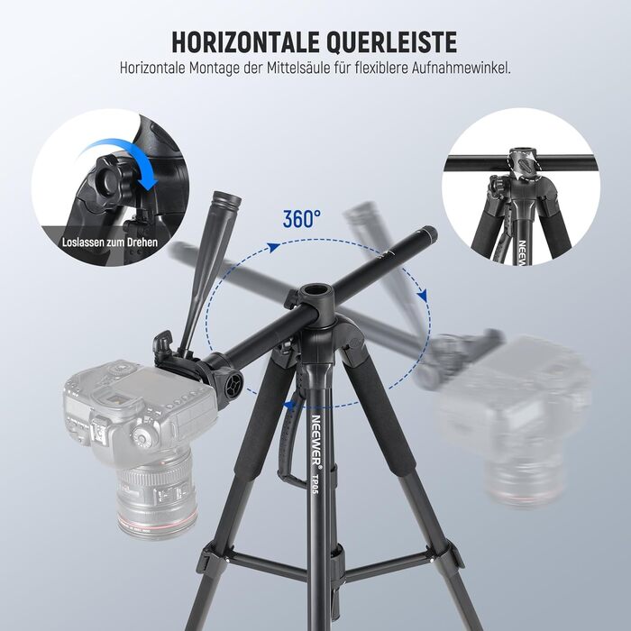 NEEWER Штатив для відеозйомки з пливним голкотримачем 72', сумісний з DJI RS Gimbal, для DSLR/Camcorder, максимальне навантаження 8кг (TP05)