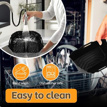 Силіконовий килимок для фритюрниці (48x30 см) - захист від нагріву для кухонної поверхні, кавомашини, Ninja, Cosori, Philips Airfryer (Dual Zone 2 Kammern)