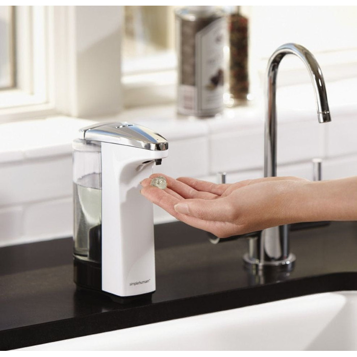 Безконтактний дозатор для мила Simplehuman, настільний, 225 мл, білий