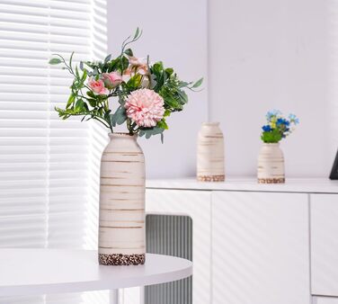 Керамічні вази 3 шт., сучасний мінімалізм, декор для дому, вази для сухоцвітів, вітальня, бежевий