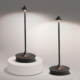 Світлодіодний настільний світильник Leomix бездротовий, з димером, акумуляторний - 2 шт. (Чорний) для ресторану, бару, саду, балкону