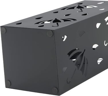 WOLTU Iron Umbrella Stand - Rectangular, 20x20x49cm - with Water Tray & 4 Hooks - Anthracite SST02an