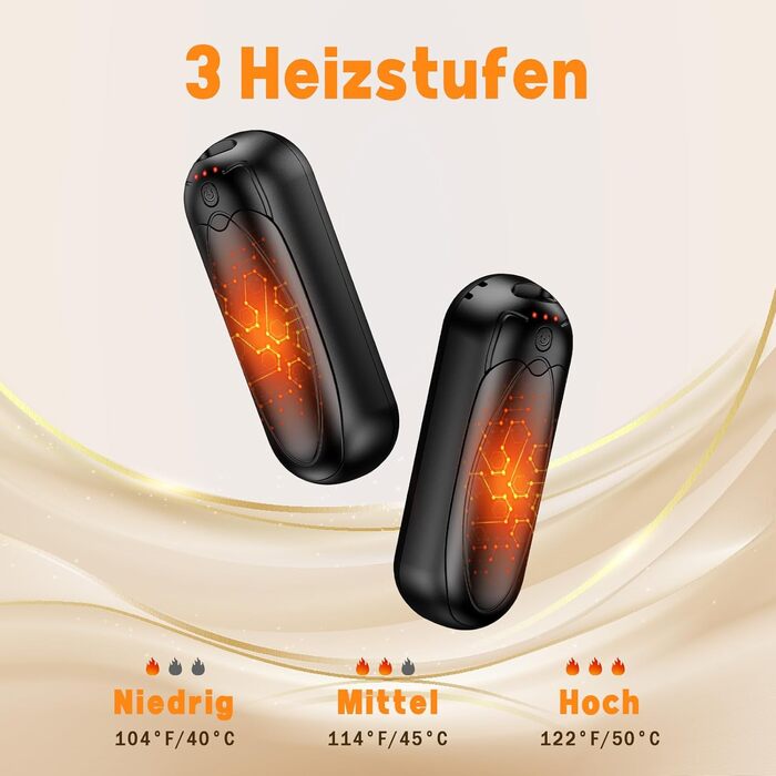 Електричні грілки для рук 2 шт. 7000mAh з 3 рівнями нагріву, портативні, магнітні, чорні - ідеальний зимовий подарунок для жінок та чоловіків