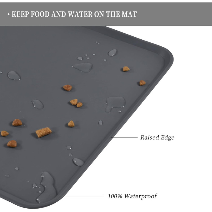 Силіконові килимки для тварин - водонепроникні килимки для собак та котів з піднятими бортиками. Розмір 53 x 37 см (1 шт.)
