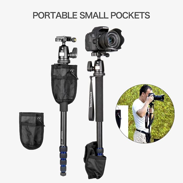 Штатив Koolehaoda з алюмінію з підтримкою та K-09 кульовою головкою для DSLR-камери. Максимальна висота: 175 см. K-288+Kugelkopf