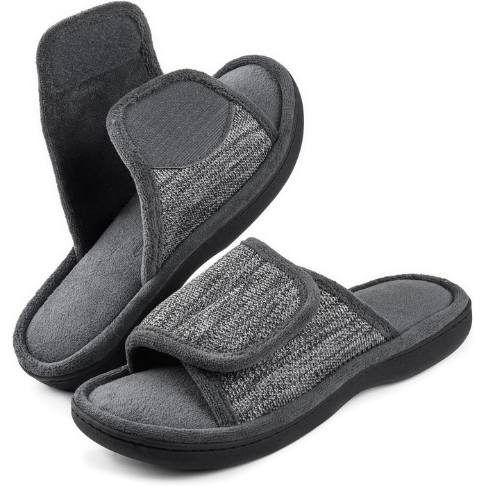 Чоловічі тапочки-слайди RockDove з регульованою фіксацією та піною з пам'яттю, сірі, 44/45 EU