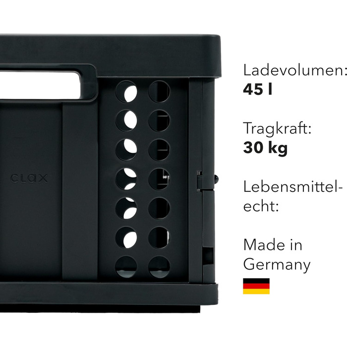 Clax® Faltbox | Basket | Box | black