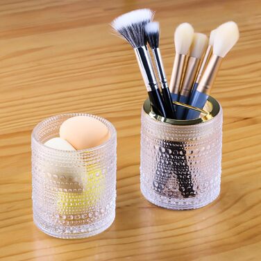 Bathroom Toothbrush Holder, Clear Glass, Toothbrush and Toothpaste Holder, 284 ml, Bathroom Storage Cup for Toothbrush, Makeup Brushes (colors) (Transparent)
