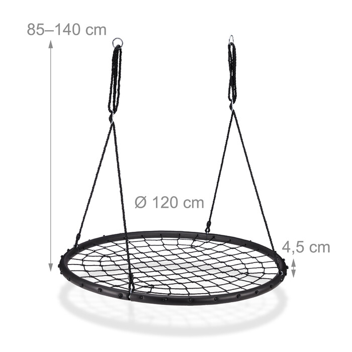 Relaxdays Hanging Nest Swing with Net, 120 cm