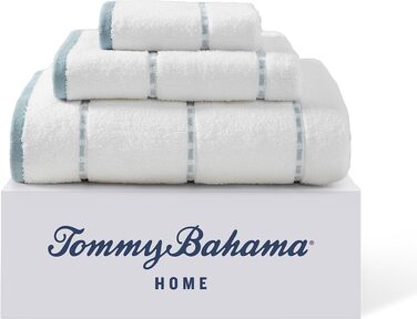 Набір махрових рушників для ванної Tommy Bahama, 100% бавовна, м'які та гігроскопічні, 3 предмети, колір Ridley Solid Blue
