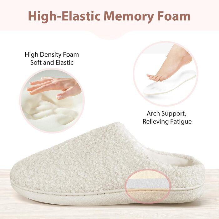 Жіночі домашні тапочки Anmerl з меморі-піною, теплі зимові тапочки з м'яким плюшевим підкладкою, антиковзаючі, 38/39 EU, Колір: Коричневий