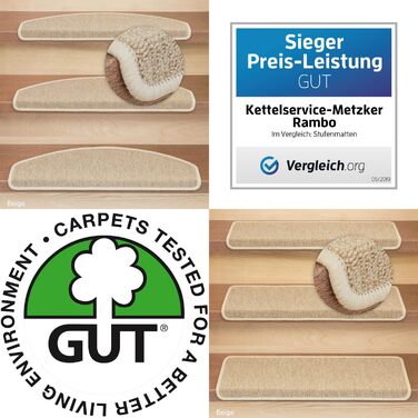 Kettelservice-Metzker Rambo Step Mats, Beige Half-Round, 15-Piece Value Set