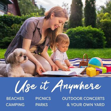 Великий пікніковий килимок Scuddles для відпочинку на природі, водонепроникний, з кишенею, для кемпінгу та пляжу