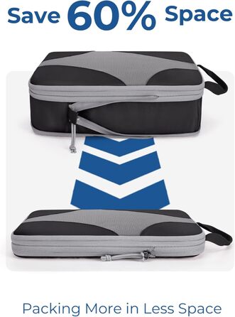 BAGSMART Набір органайзерів для одягу 6 шт. - компресійні кубики для подорожей, валізи, рюкзака, з мішком для білизни