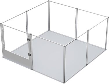 Клітка для собак BingoPaw з акрилу: прогулянкова клітка для собак, 8-секційна, висотою 60 см, XXL клітка для цуценят з дверцятами та водонепроникним дном (132 x 132 x 80,5 см)