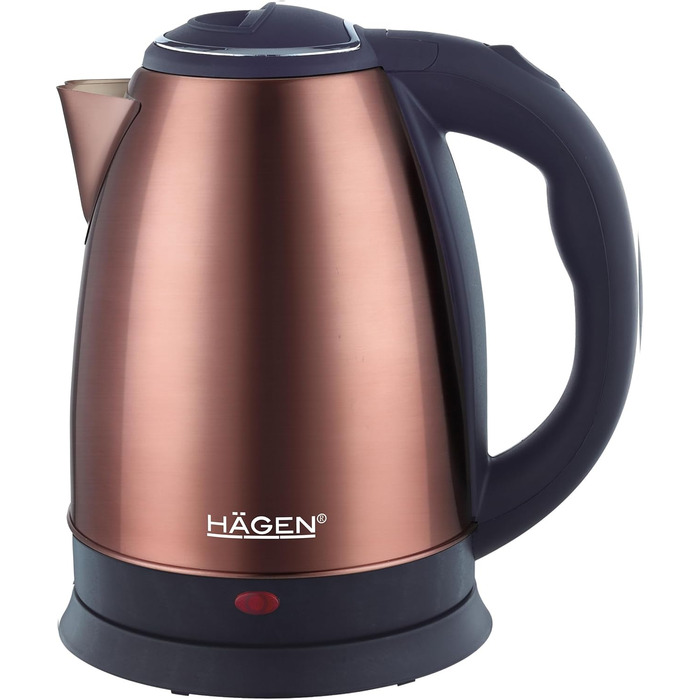 Електричний бездротовий чайник Hagen HA5525 - 1.8L, нержавіюча сталь, червоний (мідний)