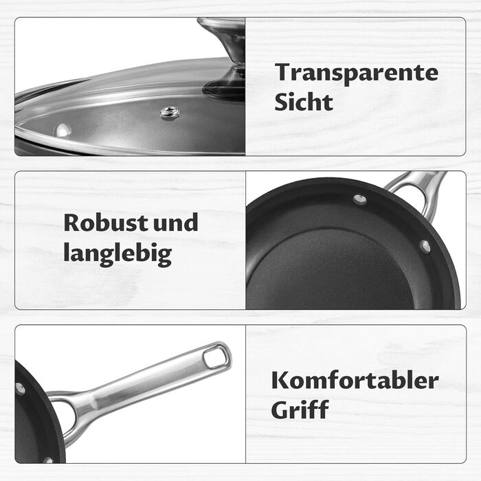 Набір посуду BEZIA індукційний 15 предметів: каструлі та сковороди з керамічним покриттям, кришки в комплекті, антипригарні, для всіх типів плит, без PFAS, легке очищення