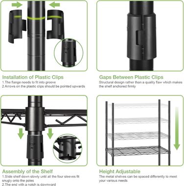 Вішалка для одягу на коліщатках металева з 3 штангами та полицею, чорна (41x81x210 см)