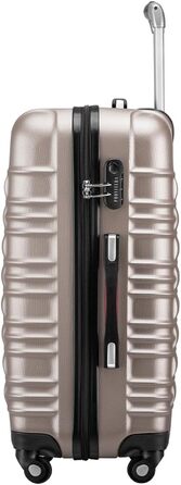 Набір валіз з ABS пластику S-M-L-XL з кодовим замком та телескопічною ручкою, ролер для подорожей, ручна поклажа (шампань)