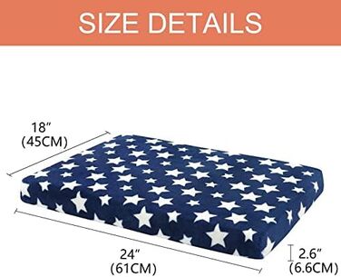 Лежанка для собак EMPSIGN, м'який килимок для перенесення, лежанка для собак знімний та пральний чохол, водонепроникна, для маленьких собак, 61x46x6.6 см, блакитна