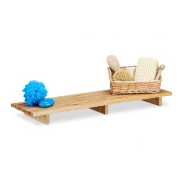 Relaxdays Bamboo Bathtub Shelf, 70 cm
