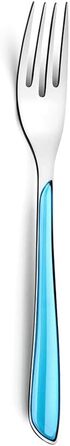 Amefa ECLAT Cutlery Set Turquoise Dining Cutlery 24-Piece for 6 People Stainless Steel Rust-Proof High-Quality Plastic Handle Shells Dishwasher-Safe Cutlery Set 6 People Camping Cutlery