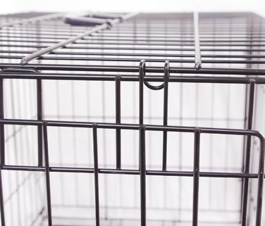 Міцна складана переноска для собак з металевого дроту з піддоном, одностулковими дверима, 76,2 x 48,3 x 53,3 см, чорна