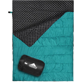 Cotton Flannel Double Sleeping Bag for Camping, Hiking, and Backpacking - Queen Size 2 Person Waterproof Sleeping Bag for Adults & Teens - Lightweight (Navy Blue)