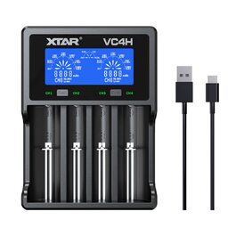 Зарядний пристрій XTAR VC4H для Li-ion/Ni-MH акумуляторів 18650/26650/AA/AAA з LCD дисплеєм та USB Type-C