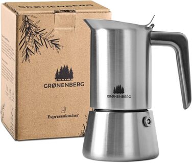 Espresso Maker | High-Quality Espresso Maker Suitable for Induction Made from High-Quality Stainless Steel | Moka Pot for Coffee Lovers