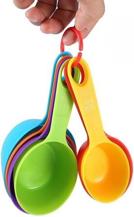 12-Piece Baking Tool Set for the Kitchen, Measuring Spoons, Plastic Measuring Cups with Scale, Measuring Cup for Milk, Coffee Spoons, Kitchen Utensils