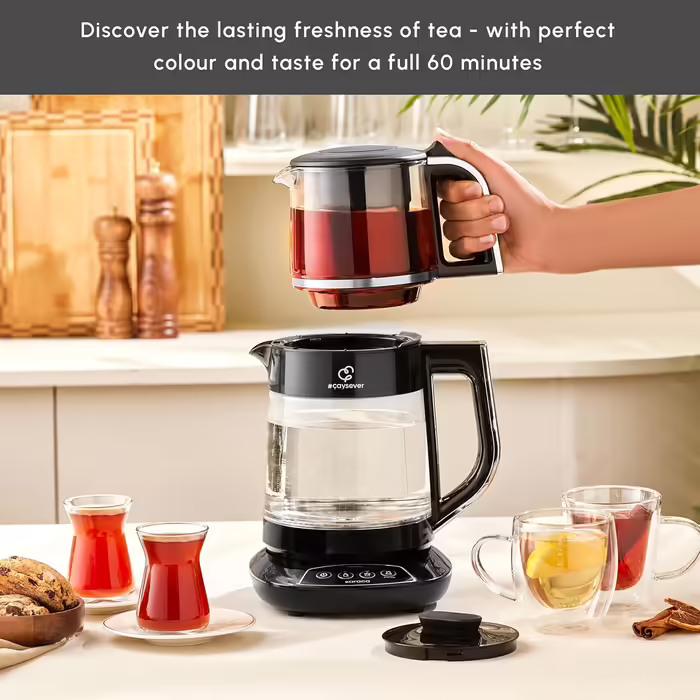 Karaca Dora Teapot, 4.5 L Kettle, 1.8 L Water Boiler, suitable for gas and electric cooktops, teapot, Turkish teapot (caydanlik), and teapot set, Teapot (not induction), (Single Size, Chrome)