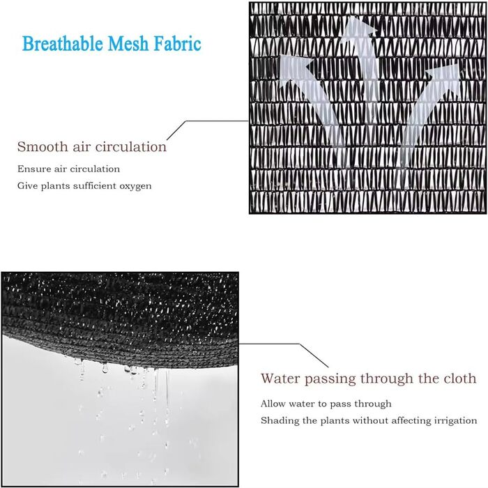 Vocray Shade Net 2X4.5 M, Shade Net with Eyelets, Lightweight and Durable Shading Net, 90% UV Resistant Sun Sail for Garden, Balcony, Terrace, Pergola, Greenhouse and Outdoor Area